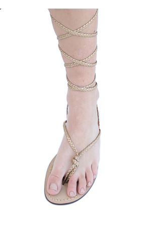 sandali alla schiava con treccine oro bronzo Da Costanzo | SCHIAVATRECCINESTAR